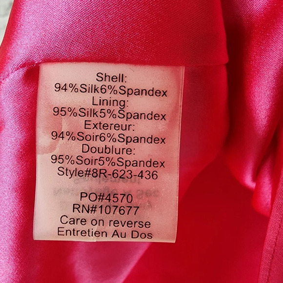 alice + olivia Fuschia Pink Strapless Silk Mini Dress Ruffle Accent Size Small - Picture 14 of 15